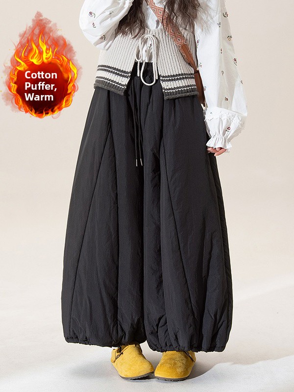 Warm Winter Clothing - Zimowe, ocieplane spodnie typu latarnia z