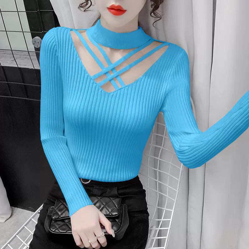 Winter Clothing Sale Women - Dzianinowe swetry damskie z dekoltem typu