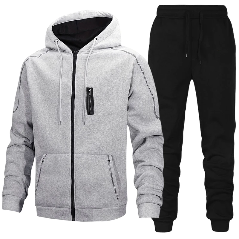 Winter Clothing Usa - Męski dres sportowy, bluza z kapturem,