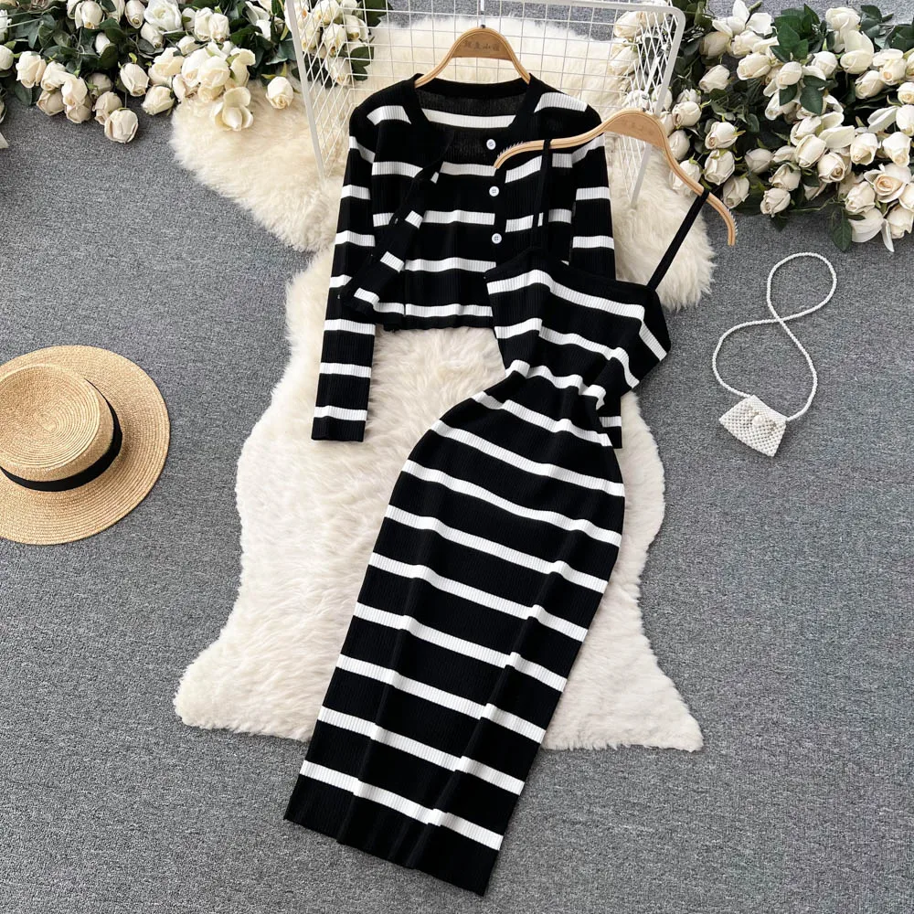 Winter Clothing Ladies - Koreańska słodka, hitowa kolorowa patchworkowa sukienka