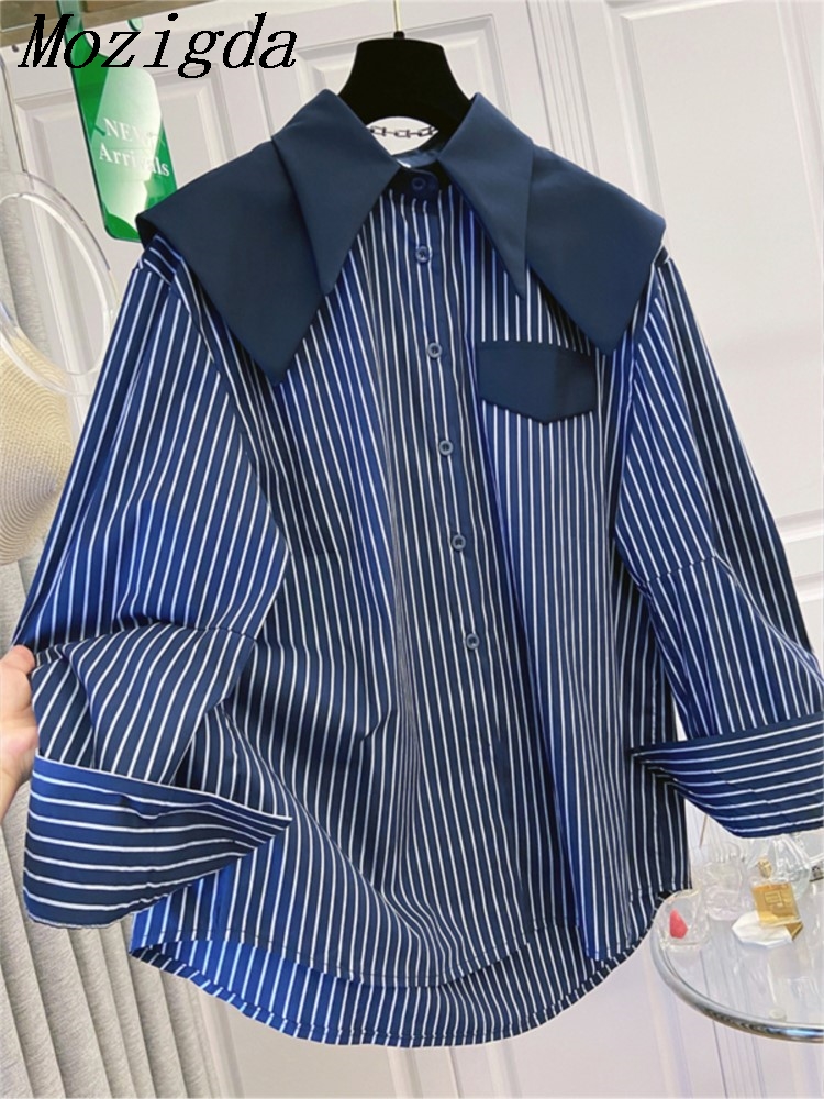 Winter Clothing Ladies - Damskie koszule jesienno-zimowe, patchworkowe, w paski,
