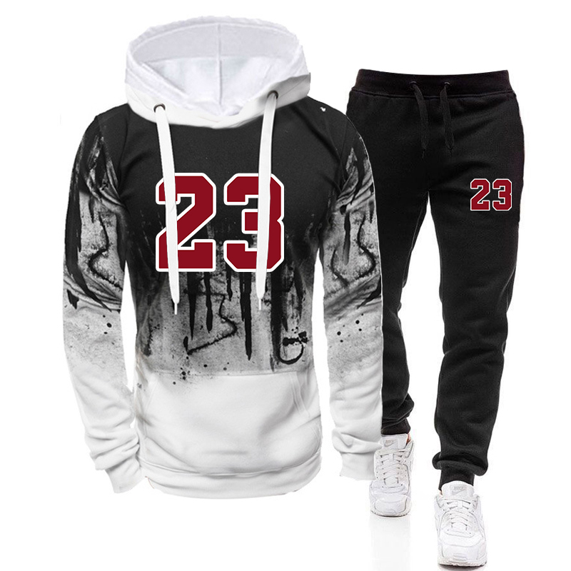 Winter Clothing Men Sale - Męski dres sportowy z nadrukiem, casualowy