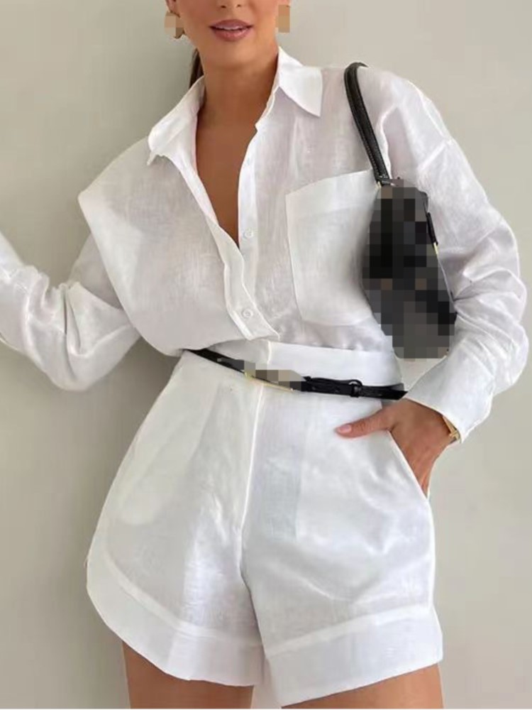 Winter Clothing Girls - Letnie Casualowe Proste Stroje Damskie Kieszenie