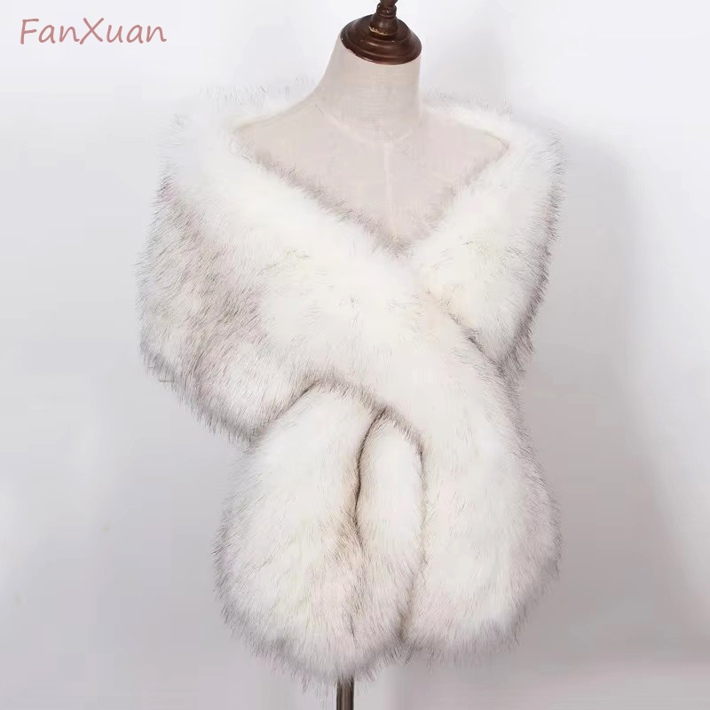 Winter Clothing Ladies - Faux Fox Fur Women Wraps Long