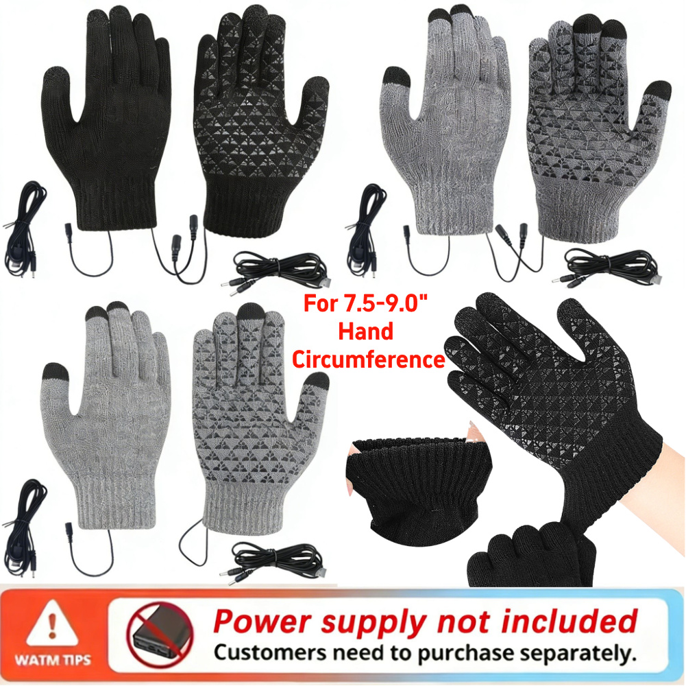 Knit Glove Touch Screen - 5-1 Pary Podgrzewanych Rękawic USB z