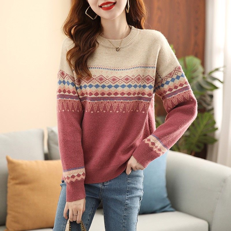 Damskie swetry z okrągłym deko – Winter Clothing Sale Women recenzja i cena