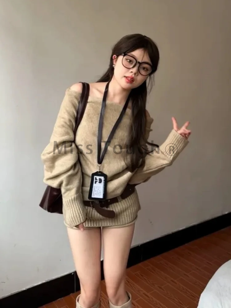 Autumn Winter Korean Knit Outf – Y2K Winter Clothing recenzja i cena