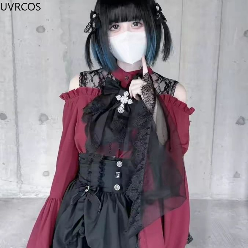 Gothic Y2k Lolita Style Shirts – Winter Clothing Vintage recenzja i cena
